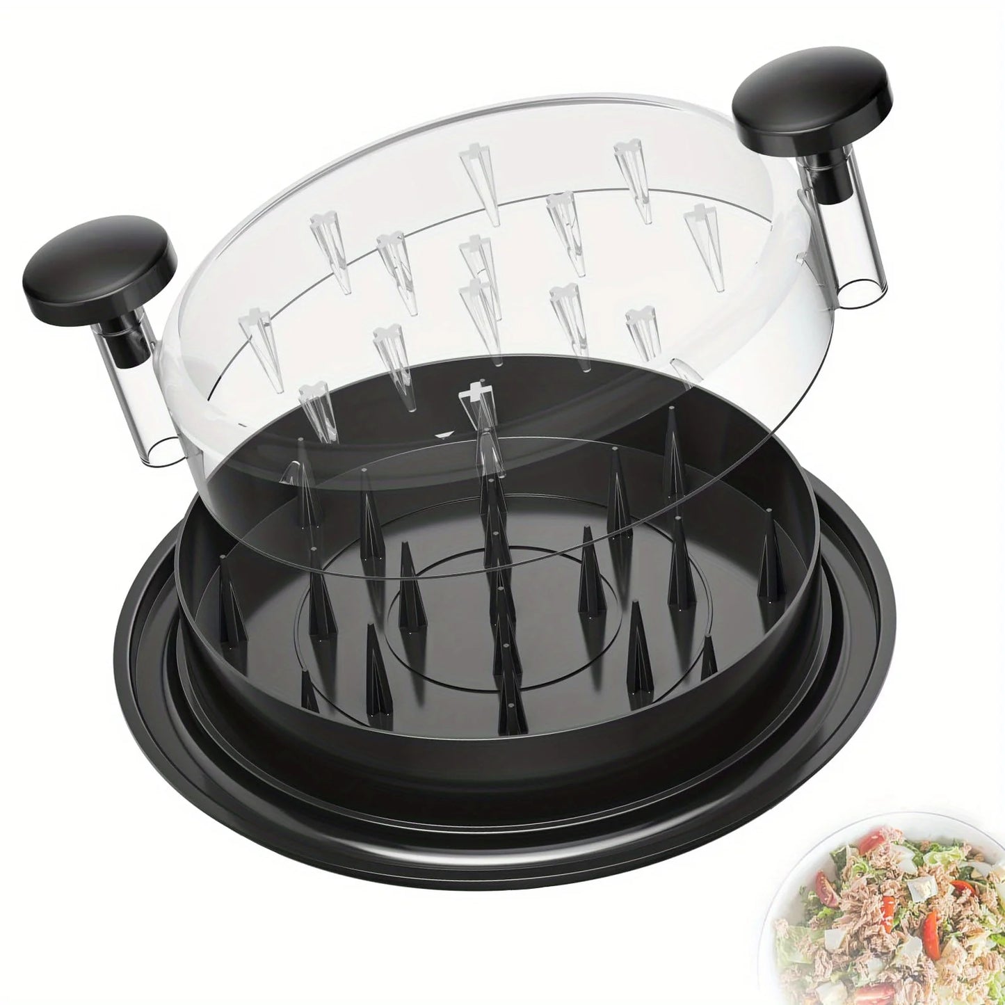 Upgraded Chicken Shredder with Transparent Cover, Large Non-Slip Blade for Meat & Vegetables, Easy to Clean